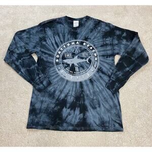 Colortone Daytona Beach Florida FL Shark Graphic Tie Dye LS Shirt Size M